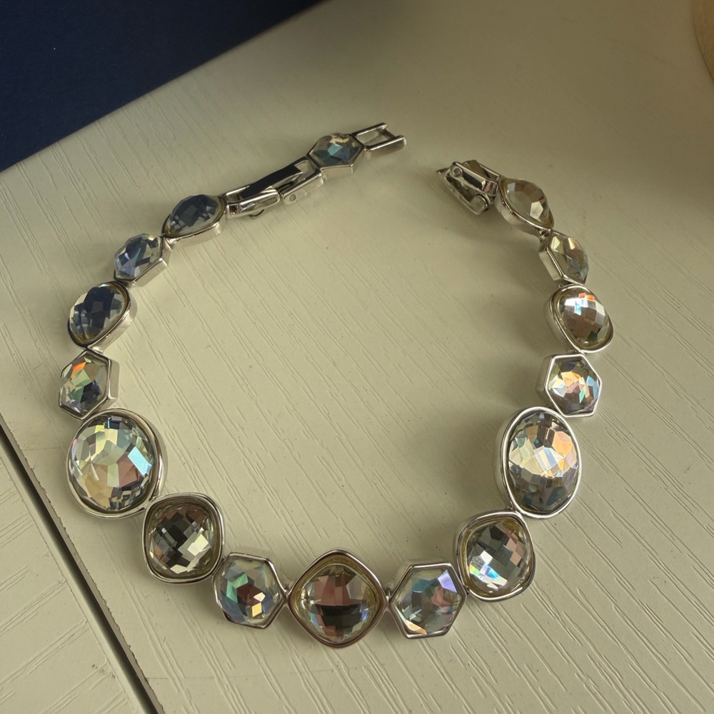 Elegant Swarovski Silver Crystal Bracelet